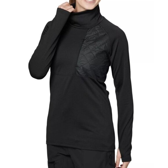 Flylow Sondra Fleece Sweater Women Large Black Pullover Gorpcore Midlayer 6100 - Picture 1 of 16